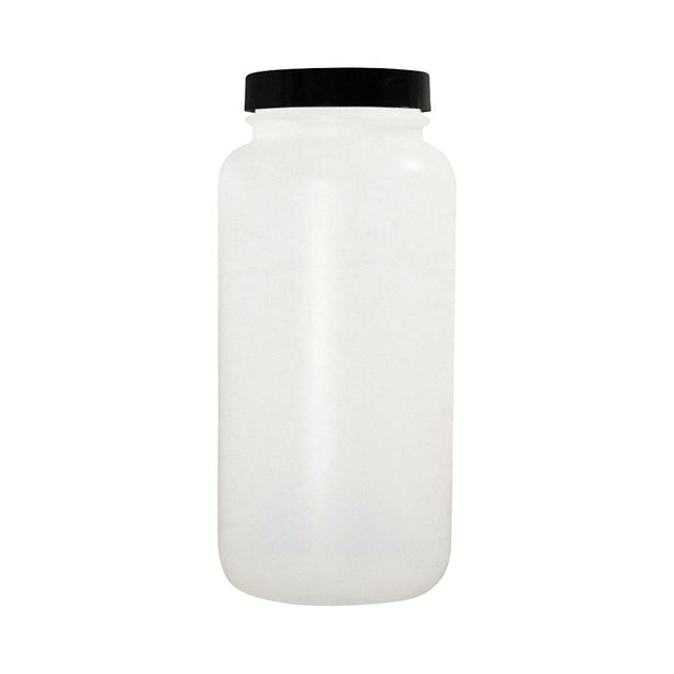 QORPAK Natural HDPE Wide Round Bottles with Phenolic Solid PE Cap PLC-03544 4 Each - MDL-QORPLC03544