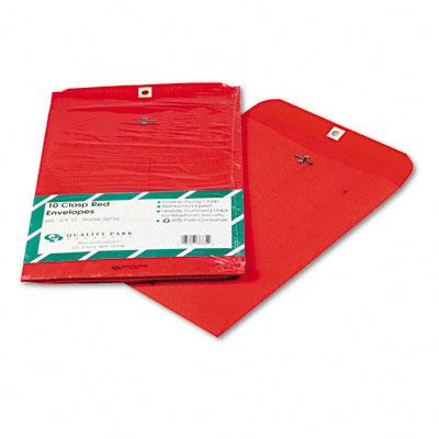 Cenveo Fashion Color Clasp Envelope, 9" x 12", 28 lb., Red - 38734 - 10 Each