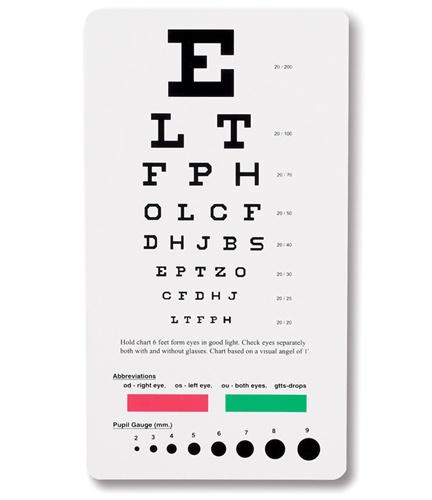 Prestige Medical Snellen Pocket Eye Chart 3909 3909 - 1.0 Each