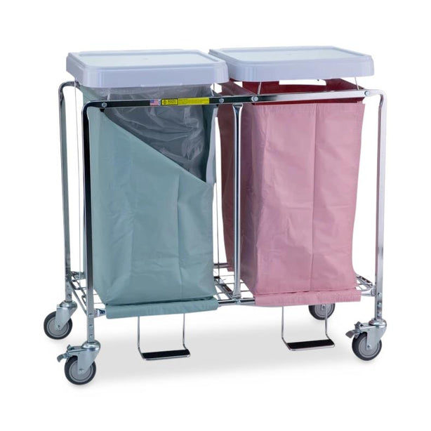 R B Wire Products 674NB Hamper Stand with Easy-Access Foot Pedal, Double, No Bag - MDL-RBW674NB - 1 Each