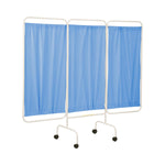 R B Wire Products R&B 3-Panel Mobile 3 Panel Privacy Screen with 2" Casters, 81"L X 69"H, Blue - RBWPSS3CB