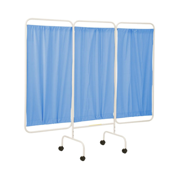 R B Wire Products R&B 3-Panel Mobile 3 Panel Privacy Screen with 2" Casters, 81"L X 69"H, Blue - RBWPSS3CB