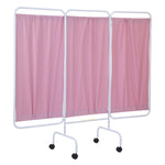 R B Wire Products R&B 3-Panel Mobile 3 Panel Privacy Screen with 2" Casters, 81"L X 69"H, Pink - RBWPSS3CP