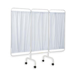 R B Wire Products 3-Panel Mobile Privacy Screen, 81" x 69" (2.1 m x 1.8 m), White - RBWPSS3CUS