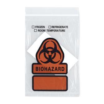 Biohazard Printed 3 Wall Bags with Absorbent - B101 - 500 Each - MDL-RDPB101