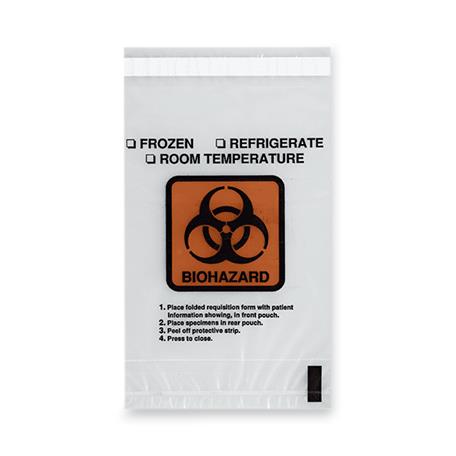 Rd Plastics Co Closure 3 Wall G118 Biohazard Perforated Adhesive Specimen Transport Bag - MDL-RDPG118 - 1000 Each