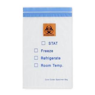 Rd Plastics Co Color-Coded Top Biohazard Printed Specimen Transport Bag, Red, 6" x 9" - RDPQ610