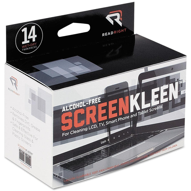 Advantus Corporation ScreenKleen Alcohol-Free Wet Wipes RR1291 - 14.0 Each