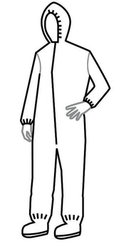 Tyvek IsoClean Coveralls with Hood - IC105SWHMD0025CS - 25 Each - MDL-REG105SWHMDCS