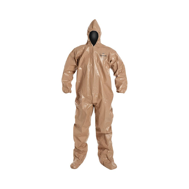 Dupont Tychem 5000 Chemical-Resistant Hooded Tan Coveralls C3122TTN4X000600 6.0 Each-MDL-REG122TTN4X0