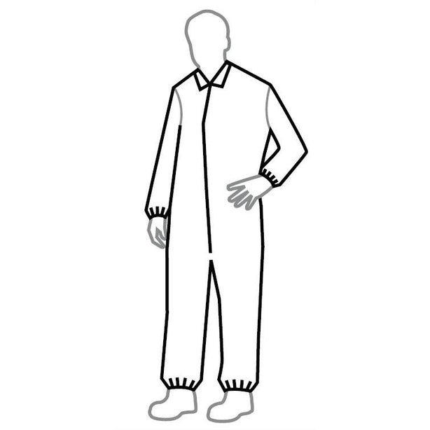 DUPONT Tyvek IsoClean Coveralls without Hood IC181SWHLG002500 25 Each - MDL-REG181SWHLG00