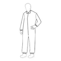 Tyvek IsoClean Coveralls without Hood - IC181SWHXL00250C - 25 Each - MDL-REG181SWHXLC