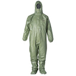 Dupont Tyche Tychem 2000 SFR Coverall with Hood and Socks with Boot Flaps, Green, Size 5XL, Bulk Packed - QS128TGR5X000400 - 4 Each