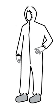 Tyvek 400 Zip Front Coveralls with Hood - TY122SWHMD002500 - 25 Each - MDL-REGTY122SWHMD