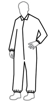 Tyvek 400 Zip Front Coveralls without Hood - TY125SWH2X002500 - 25 Each - MDL-REGY125SWH2X