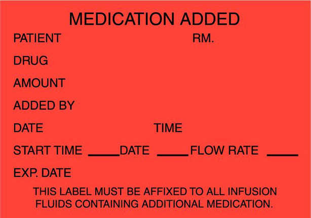 Centurion Nursing IV Bag Labels - RL2175K - 1 Roll - MDL-RL2175K