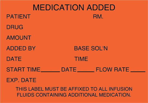 Centurion Nursing IV Bag Labels - RL2404K - 1 Roll - MDL-RL2404K