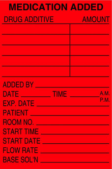 Centurion Nursing IV Bag Labels - RL3365K - 1 Roll - MDL-RL3365K