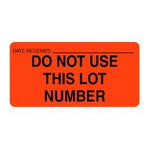 Centurion Labels: Label, Date Received, Do Not Use This Lot Number RL4226K - 3.0 Roll
