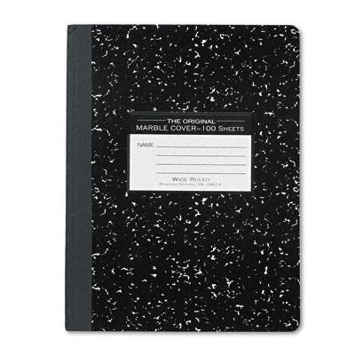 Roaring Spring Paper Marble Cover Composition Book, Legal Rule, Black Cover, 9-3/4" x 7-1/2", 100 Pages - ROA77230