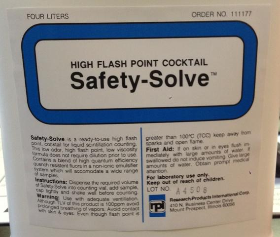 Research Intl 111178 Complete Counting Cocktail Safety-Solve, 5-gal. - MDL-RPI111178 - 1 Each