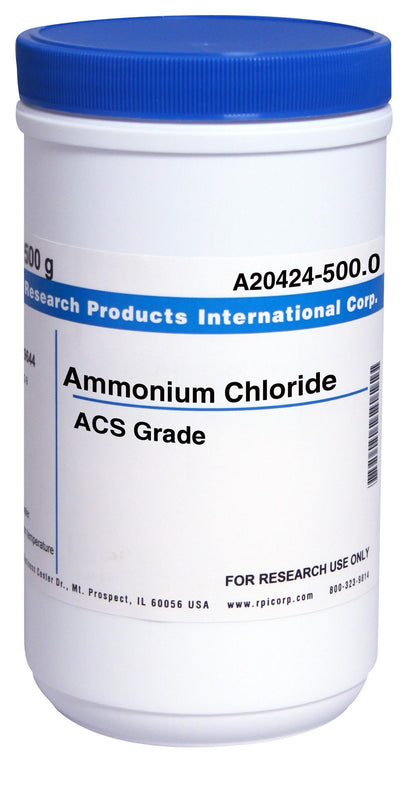 Research Products Intl Corp Ammonium Chloride ACS Grade A20424-500.0 - 1.0 Each - MDL-RPIA20424500