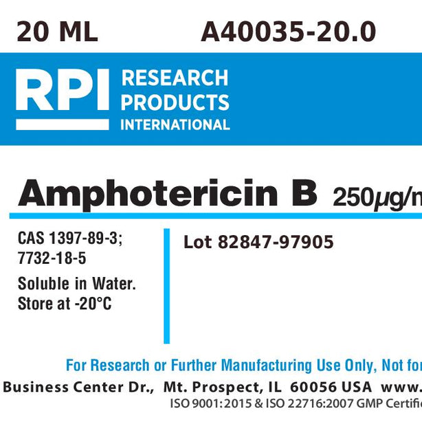 Research Products Intl Corp Amphotericin B A40035-20.0 - 1.0 Each