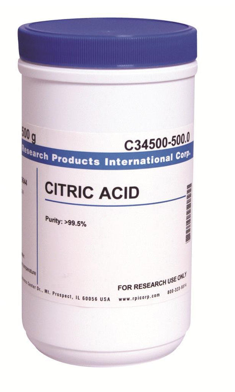 Research Intl C34500-500.0 Citric Acid, 500 g - MDL-RPIC34500500 - 1 Each
