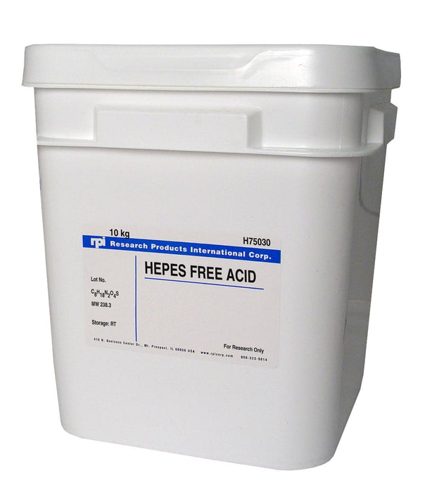 Research Intl [N-(2-Hydroxyethyl) PIP H75030-10000.0 HEPES, Free Acid (N-(2-Hydroxyethyl) Piperazine N'-(2-Ethanesulfonicacid)), 10 kg - MDL-RPIH7503010KG - 1 Each