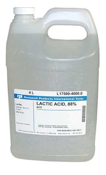 Research Products Intl Corp Lactic Acid, 88%, ACS Reagent Grade L17500-4000.0 - 1.0 Each - MDL-RPIL175004000