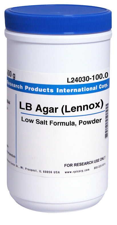 Research Products Intl Corp (Lennox L Agar) LB Agar Low-Salt Formulas L24030-100.0 - 1.0 Each