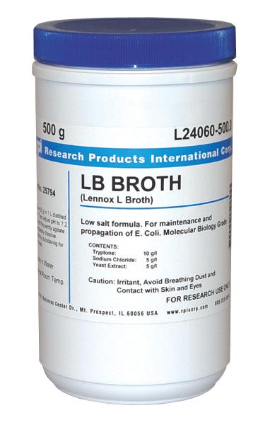 Research Products Intl Corp Prebuffered (Lennox L Broth) LB Broth L24060-500.0 - 1.0 Each