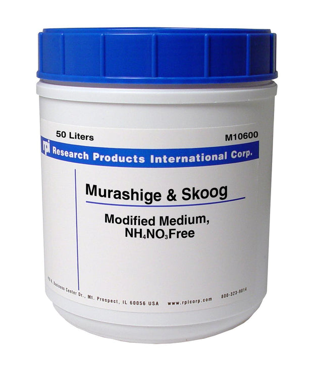 Research Intl b M10600-50.0 Murashige and Skoog Modified Medium, NH4, No3, Free, 50 L Powder Blend, No Liquid - MDL-RPIM10600500 - 1 Each