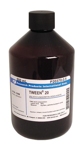 Research Intl Monooleate P20370-0.5 Polyoxyethylenesorbitan, Monolaurate (Tween 20) 500mL - MDL-RPIP2037005 - 1 Each