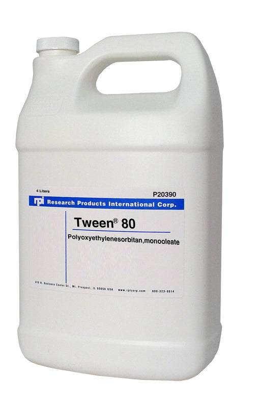 Research Products Intl Corp Tween 80 Polyoxyethylenesorbitan, Monooleate Detergent P20390-4.0 - 1.0 Each