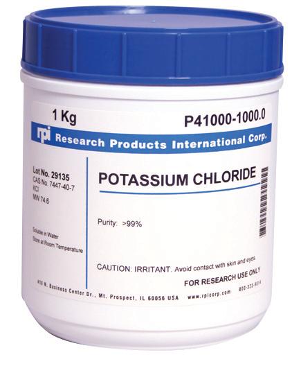 Research Products Intl Corp Potassium Chloride P41000-1000.0 - 1.0 Each - MDL-RPIP410001000