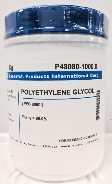 Research Intl P48080-1000.0 PEG8000 (Polyethylene Glycol) Avg. MW 8000, 1 kg - MDL-RPIP480801000 - 1 Each