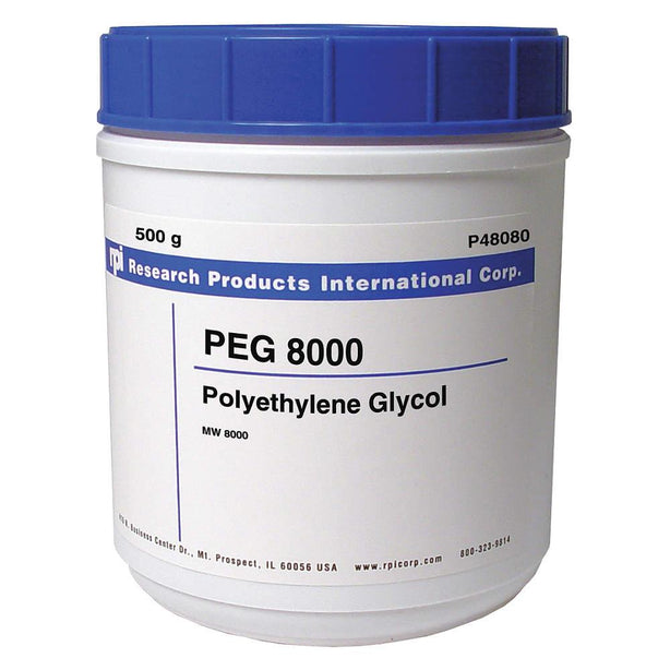 Research Intl P48080-500.0 PEG8000 (Polyethylene Glycol) Avg. MW 8000,500 g - MDL-RPIP48080500 - 1 Each
