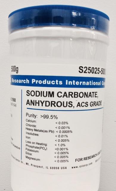 Sodium Carbonate Anhydrous, ACS - S25025-500.0 - 1 Each - MDL-RPIS25025500