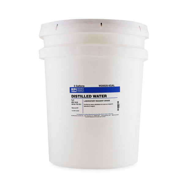 Research Products Intl Corp Laboratory Reagent Grade Distilled Water W20525-5GAL - 1.0 Each - MDL-RPIW205255GAL