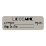 United Ad Drug Tape and Lidocaine Label, Strength (mg / mL), Expiration Date / Time, Gray, 1-1/2" x 1/2", Permanent, 610 Labels / Roll - ULAL743 - 610 Each