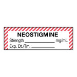 United Ad Drug Tape and Neostigmine Label, Strength (mg / mL), Expiration Date / Time, Red / White Stripe, 1-1/2" x 1/2", Permanent, 610 Labels / Roll - ULAL756 - 610 Each