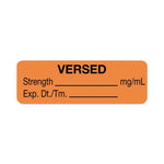 United Ad Drug Tape and Versed Label, Strength (mg / mL), Expiration Date / Time, Orange, 1-1/2" x 1/2", Permanent, 610 Labels / Roll - RRDULAL773