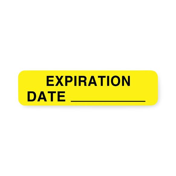 United Ad Sterilization / Packaging Expiration Date Labels, 1-1/4" x 5/16", Fluorescent Yellow, 760 per Roll - ULAM247 - 760 Each