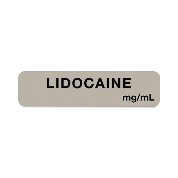 United Ad Drug Tape and Lidocaine Label, Strength (mg / mL), Gray, 1-1/4" x 5/16", Permanent, 760 Labels / Roll - ULAM743 - 760 Each