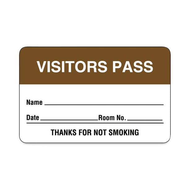 "Visitors Pass" Name Badge Labels - ULBR204 - 500 Each - MDL-RRDULBR204