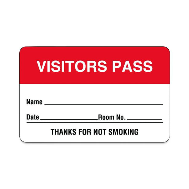 "Visitors Pass" Name Badge Labels - ULBR205 - 500 Each - MDL-RRDULBR205