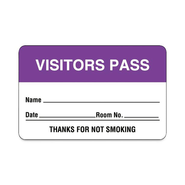 "Visitors Pass" Name Badge Labels - ULBR207 - 500 Each - MDL-RRDULBR207