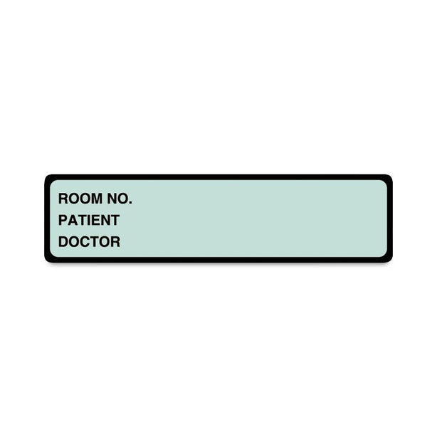 "Room Number/Patient/Doctor" Binder Label, 5" x 1-3/8", Turquoise, 200 per Roll, Number/Patient/Doctor - ULCI214 - 200 Each