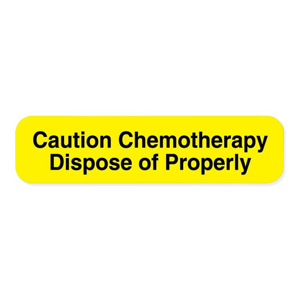 United Ad Caution Chemotherapy Dispose of Properly Labels, Fluorescent Yellow, 2" x 1/2" - ULFP281 - 470 Each